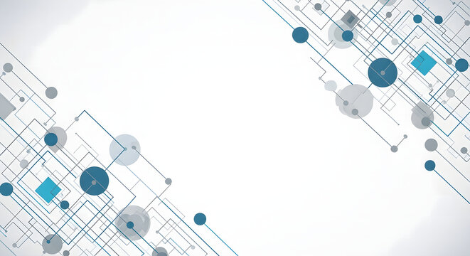 Abstract digital network connection and technology concept on white background with copy space for text