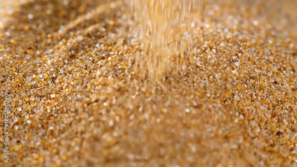 Wall mural grains of sand slowly cascade and shift downwards, revealing intricate patterns and textures natural