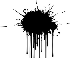 Black Ink Splash on White Background