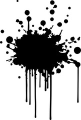 Black Ink Splash on White Background