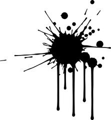 Black Ink Splash on White Background