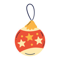 Flat Vector Set of Colorful Christmas Ornaments for Holiday Decoration