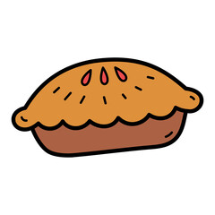 Golden Brown Baked Pie With Top Crust And Steam Vents On Transparent Background Celebrating Pi Day