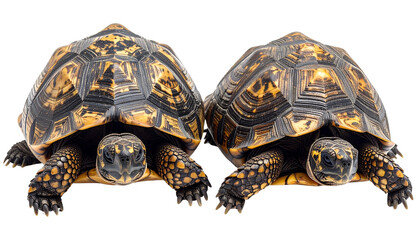 "Realistic Vector Illustration of Two Tortoises Isolated on White Background for Nature, Wildlife, and Animal Design"