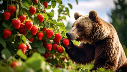 Large Brown Bear Sniffs