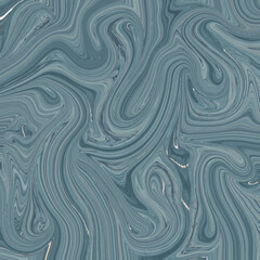 Fluid marble texture in blue and gray tones forming elegant swirl, ideal abstract background for digital or print designs.