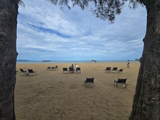 tropical beach and blue sky