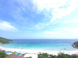 tropical beach and blue sky