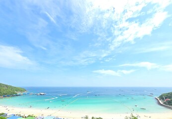 tropical beach and blue sky