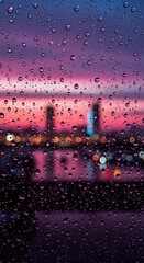 Ethereal Rain Over Neon City