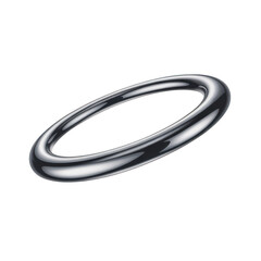 Naklejka premium Gleaming Silver Halo Ring Object metallic shiny isolated on a transparent background