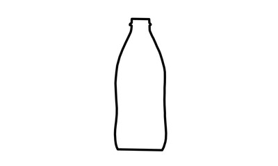 Simple bottle frame black on White background 