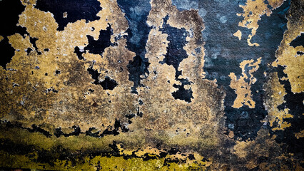 Flaking Gold and Black Paint Texture