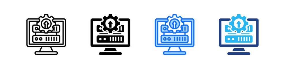 Fototapeta premium Server Upgrade Icon Set Multiple Style Collection