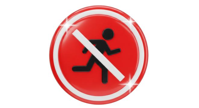 No Running Sign Icon.