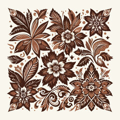 Javanese batik with floral patterns 
