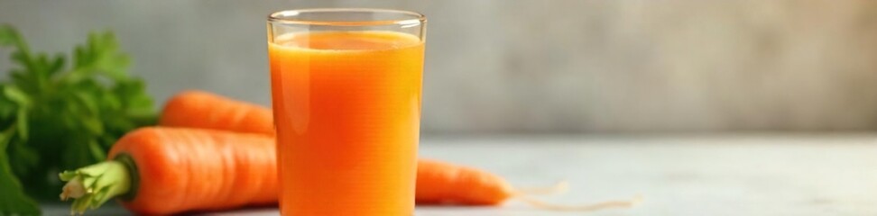 Refreshing Glass of Freshly Squeezed Carrot Juice A Vibrant Orange Boost for a Healthy Morning
