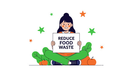 Fototapeta premium Illustrative Image Promoting Environmental Awareness and Reducing Food Waste Effectively