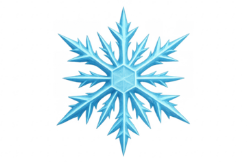 Blue ice crystal snowflake representing winter cold