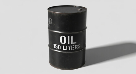 Industrial oil drum with a rustic finish, a perfect element for gritty scenes, post-apocalyptic projects, or vintage industrial designs.