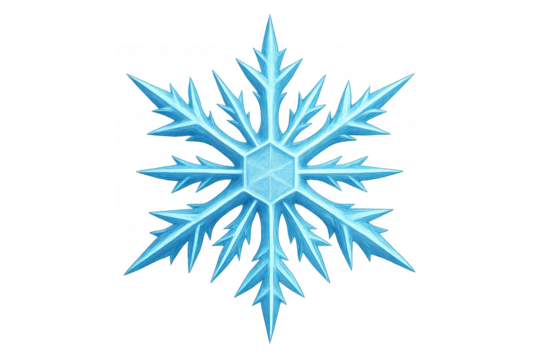 Blue ice crystal snowflake representing winter cold