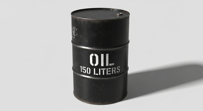 Industrial oil drum with a rustic finish, a perfect element for gritty scenes, post-apocalyptic projects, or vintage industrial designs.