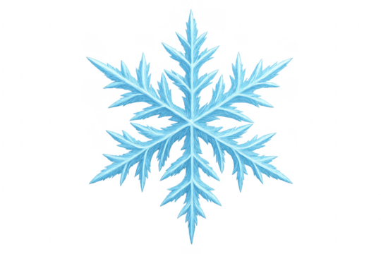 Ice crystal snowflake with symmetrical winter design