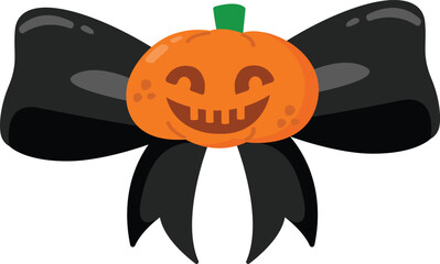 Bow with Pumpkin for Halloween Decoration