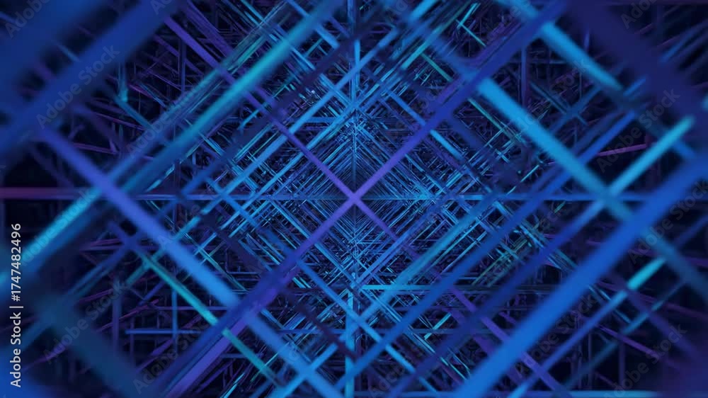 Wall mural intersecting lines forming abstract grid illusion seamlessly looping background loop, presentation, 