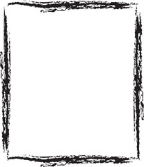 Roughly drawn black square border with textured brush strokes on white background