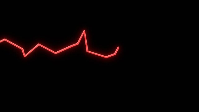 3D Animation of Red Down Stock Market Graph | Alpha Channel