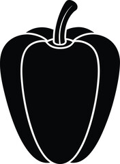 Red bell pepper icon illustration for healthy food and cooking themes