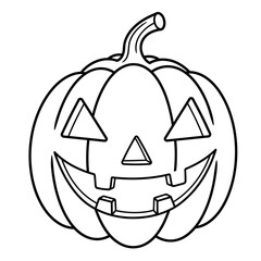 Jack-o'-Lantern Line Art for Halloween Coloring Page