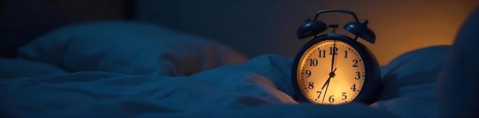 Tranquil Late Night Softly Lit Bedside Clock in Peaceful Sleep Environment
