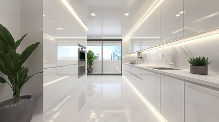 Modern Minimalist White Kitchen Design