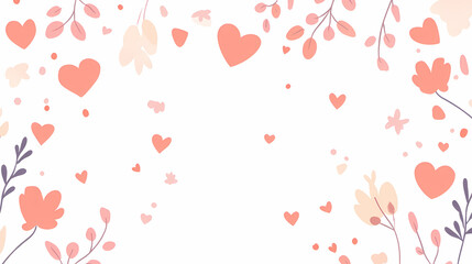 Delicate Floral Heart Pattern Background