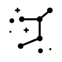 Illustration of a constellation, featuring connected dots and celestial elements, perfect for astronomy or minimalist design projects © Stock