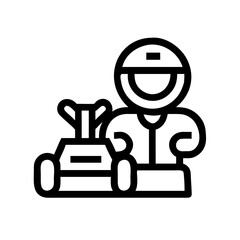 Karting racer with kart