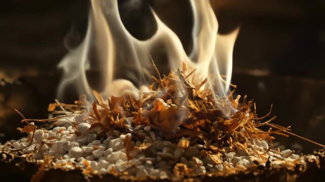 Burning Incense in Dhunuchi A Traditional Ritualistic Offering with Smoke and Fire for Cultural Traditions