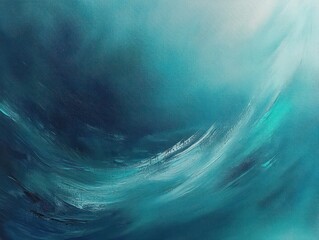 Abstract swirling shades of blue and teal resembling ocean waves or water currents with dynamic texture and movement