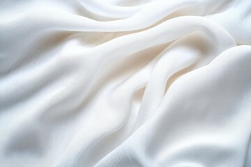 Obraz premium Soft white fabric with gentle folds and smooth texture creating a calm and delicate visual effect