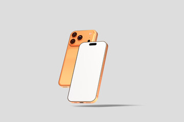 Orange smartphone 17 Pro max blank mockup