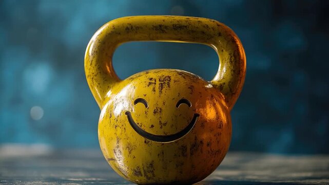 A bright yellow kettle with a hand-painted smiley face, perfect for adding a touch of whimsy to your kitchen or decor