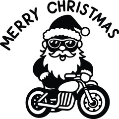 A Jolly Holiday Ride Santa Claus on a Motorcycle Spreading Christmas Cheer