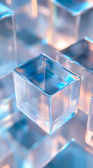 Abstract Geometric Glass Cubes
