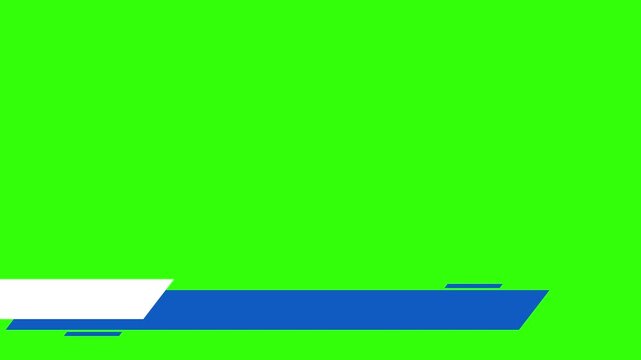 2D lower third animation with green screen background. Perfect for news intros, broadcast overlays, and professional video editing projects.