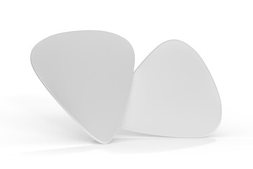 3D Guitar pick, Guitar mediator mockup isolated on background. Musical Accessory for string instruments and music performance, branding presentations, music brand, music accessory, merchandise, Ads