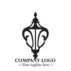 Classic Lamp Logo Symbol in Elegant Vintage Vector Design for Lighting, Interior, and Retro Branding