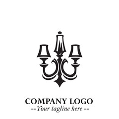Classic Lamp Logo Symbol in Elegant Vintage Vector Design for Lighting, Interior, and Retro Branding