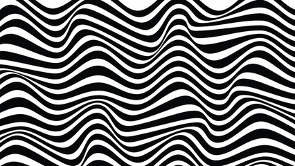 Abstract Black and White Optical Illusion Waves